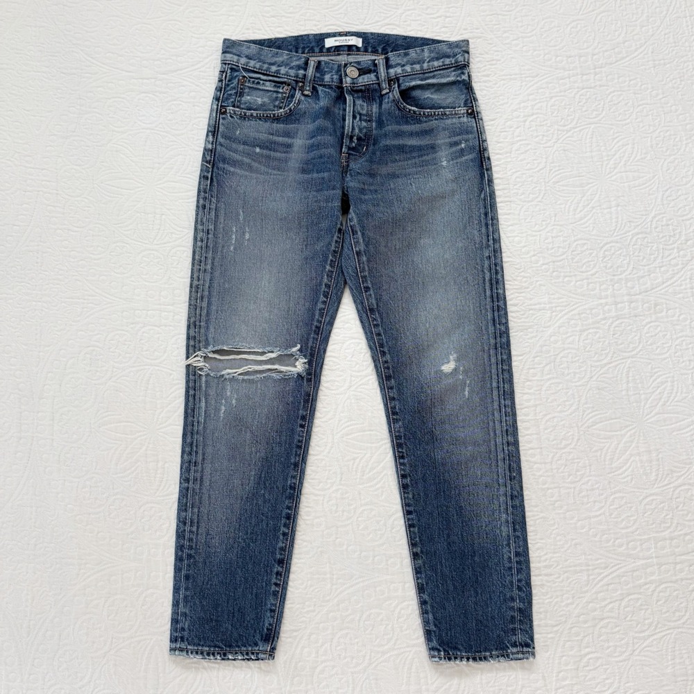 Moussy Vintage Pittsgrove Japanese Denim Distressed Tapered‎ Jeans Sz 26